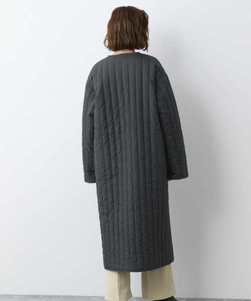 A part by（アパートバイ）の「Poキルティングノーカラーコート　917363（ダウンジャケット/コート・レディース・アイボリー/チャコールグレー/グリーン系その他4・FREE）」の16枚目の写真