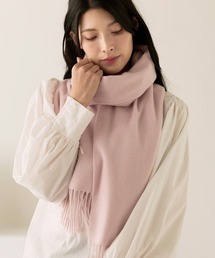 【HERMES】カシミヤ100% マフラーストール　ピンク HERMES エルメス エヴリン パンチングH カシミヤ マフラー