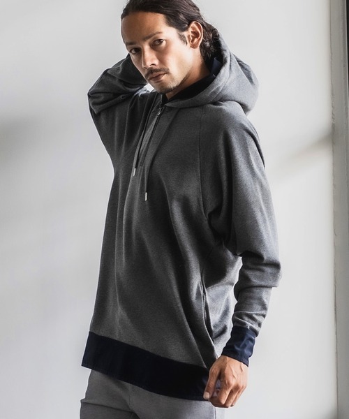 CAMBIO(カンビオ)の「mpa2427-Layered Design Parka パーカー(パーカー・メンズ・オリーブ/ワイン/ブラック/ミックスグレー・L/S/M)」の3枚目の写真