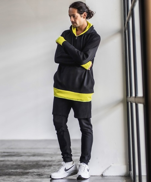 CAMBIO(カンビオ)の「mpa2427-Layered Design Parka パーカー(パーカー・メンズ・オリーブ/ワイン/ブラック/ミックスグレー・L/S/M)」の8枚目の写真