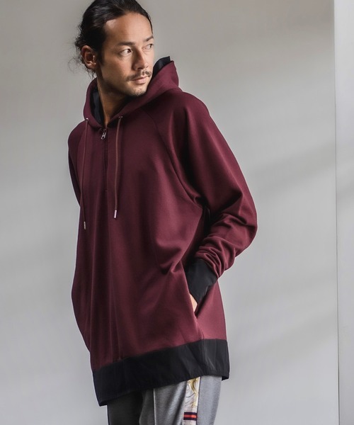 CAMBIO(カンビオ)の「mpa2427-Layered Design Parka パーカー(パーカー・メンズ・オリーブ/ワイン/ブラック/ミックスグレー・L/S/M)」の10枚目の写真
