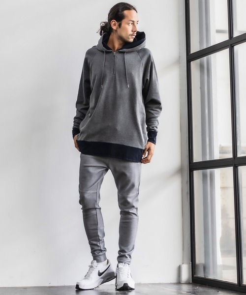 CAMBIO(カンビオ)の「mpa2427-Layered Design Parka パーカー(パーカー・メンズ・オリーブ/ワイン/ブラック/ミックスグレー・L/S/M)」の15枚目の写真