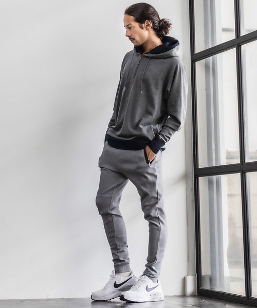 CAMBIO(カンビオ)の「mpa2427-Layered Design Parka パーカー(パーカー・メンズ・オリーブ/ワイン/ブラック/ミックスグレー・L/S/M)」の16枚目の写真