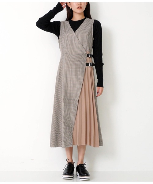 セール ガンクラブチェック プリーツワンピース ワンピース Alluge アルージュ のファッション通販 Zozotown