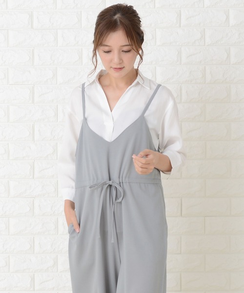 サロペット・オーバーオール・オールインワン Petal lace overalls (Ice gray) Petal lace overalls (Ice gray)
