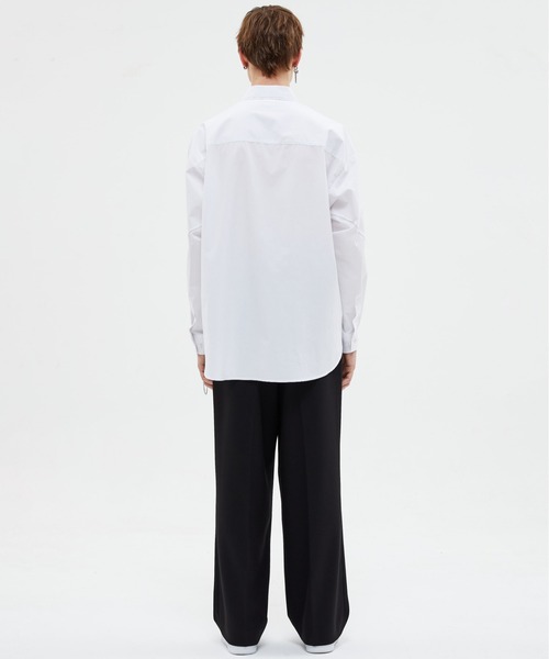 ADD SEOUL（エーディーディーソウル）の「【ADD SEOUL】TWIST SLEEVE STITCH SHIRT / ADD ツイスト スリーブ ステッチ オーバーサイズ シャツ（シャツ/ブラウス・メンズ・ホワイト/ブルー・1/2）」の12枚目の写真