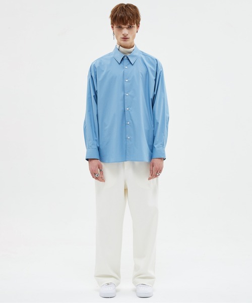 ADD SEOUL（エーディーディーソウル）の「【ADD SEOUL】TWIST SLEEVE STITCH SHIRT / ADD ツイスト スリーブ ステッチ オーバーサイズ シャツ（シャツ/ブラウス・メンズ・ホワイト/ブルー・1/2）」の6枚目の写真