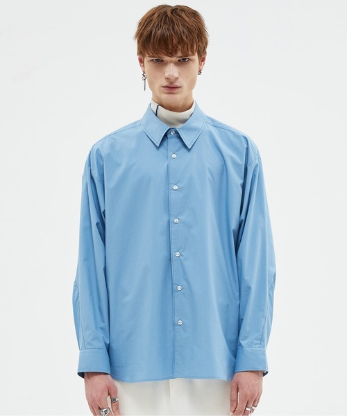 ADD SEOUL（エーディーディーソウル）の「【ADD SEOUL】TWIST SLEEVE STITCH SHIRT / ADD ツイスト スリーブ ステッチ オーバーサイズ シャツ（シャツ/ブラウス・メンズ・ホワイト/ブルー・1/2）」の8枚目の写真