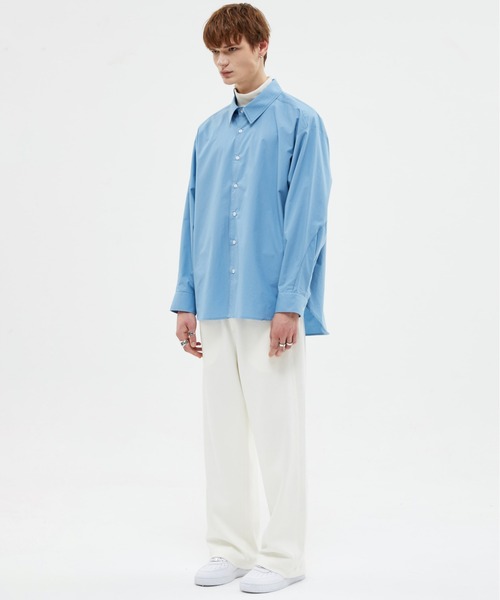 ADD SEOUL（エーディーディーソウル）の「【ADD SEOUL】TWIST SLEEVE STITCH SHIRT / ADD ツイスト スリーブ ステッチ オーバーサイズ シャツ（シャツ/ブラウス・メンズ・ホワイト/ブルー・1/2）」の20枚目の写真