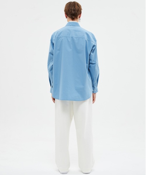 ADD SEOUL（エーディーディーソウル）の「【ADD SEOUL】TWIST SLEEVE STITCH SHIRT / ADD ツイスト スリーブ ステッチ オーバーサイズ シャツ（シャツ/ブラウス・メンズ・ホワイト/ブルー・1/2）」の4枚目の写真