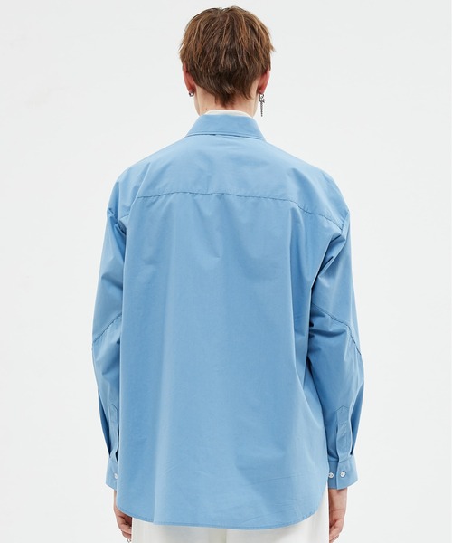 ADD SEOUL（エーディーディーソウル）の「【ADD SEOUL】TWIST SLEEVE STITCH SHIRT / ADD ツイスト スリーブ ステッチ オーバーサイズ シャツ（シャツ/ブラウス・メンズ・ホワイト/ブルー・1/2）」の11枚目の写真