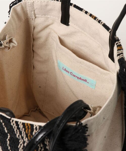 Lilas Campbell(リラキャンベル)の「Lilas Campbell 2WAY Fringe box BAG(トートバッグ・レディース・ブラック/アイボリー・FREE)」の5枚目の写真