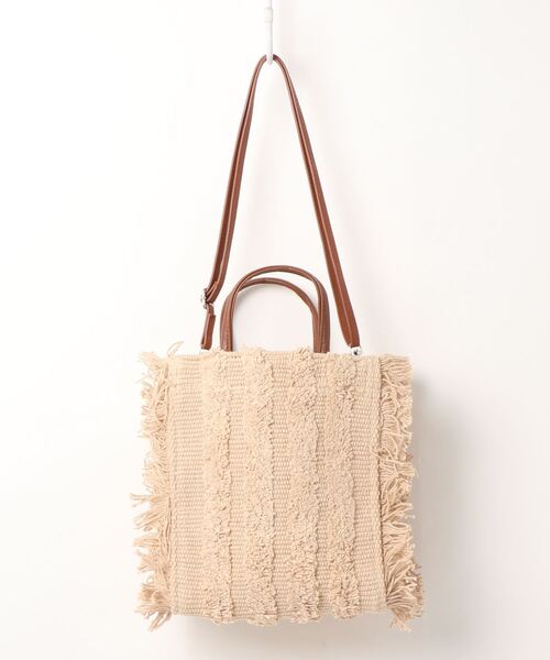 Lilas Campbell(リラキャンベル)の「Lilas Campbell 2WAY Fringe box BAG(トートバッグ・レディース・ブラック/アイボリー・FREE)」の9枚目の写真