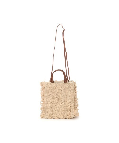Lilas Campbell(リラキャンベル)の「Lilas Campbell 2WAY Fringe box BAG(トートバッグ・レディース・ブラック/アイボリー・FREE)」の11枚目の写真