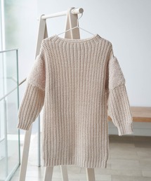 【ROPE' PICNIC KIDS】アゼ編み×ボアニットワンピース