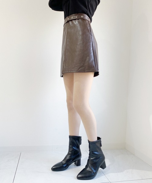 Loueme(ルエム)の「ハトメベルトSETPUスカパン(スカート・レディース・ブラウン/ブラック・M)」の11枚目の写真