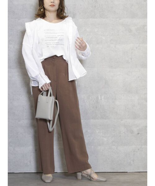 dazzlin（ダズリン）の「メッセージロンT（Tシャツ/カットソー・レディース・オフホワイト/ブラック/グレー・FREE）」の15枚目の写真