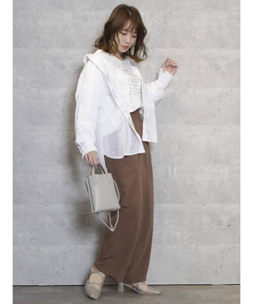 dazzlin（ダズリン）の「メッセージロンT（Tシャツ/カットソー・レディース・オフホワイト/ブラック/グレー・FREE）」の16枚目の写真