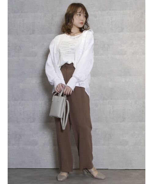 dazzlin（ダズリン）の「メッセージロンT（Tシャツ/カットソー・レディース・オフホワイト/ブラック/グレー・FREE）」の17枚目の写真