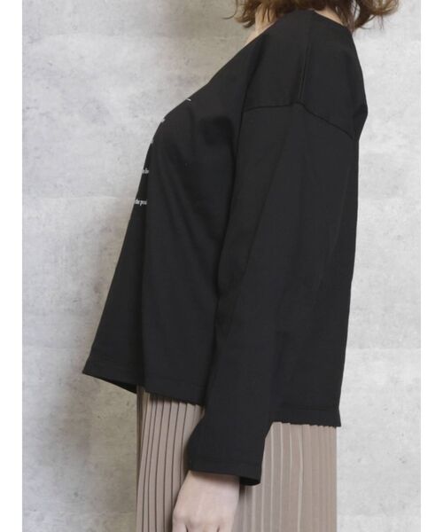 dazzlin（ダズリン）の「メッセージロンT（Tシャツ/カットソー・レディース・オフホワイト/ブラック/グレー・FREE）」の11枚目の写真