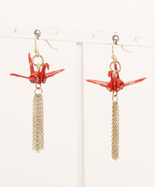 カヤ（カヤ）の「【カヤ】飛び鶴ピアス（ピアス（両耳用）・レディース・レッド/ピンク/インディゴブルー/ブルー/その他/桜/ライトパープル/スミクロ/キナリ・FREE）」の8枚目の写真