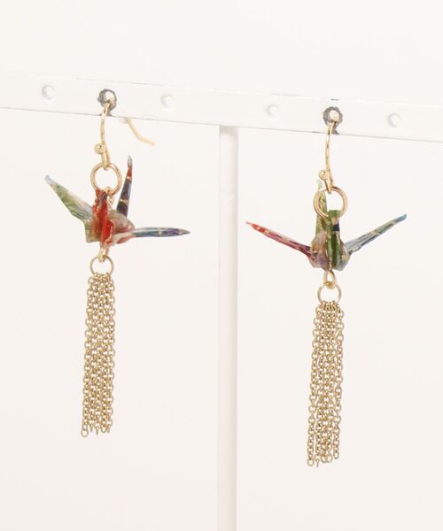 カヤ（カヤ）の「【カヤ】飛び鶴ピアス（ピアス（両耳用）・レディース・レッド/ピンク/インディゴブルー/ブルー/その他/桜/ライトパープル/スミクロ/キナリ・FREE）」の9枚目の写真