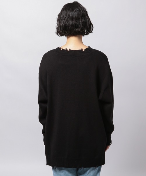 PAGEBOY（ページボーイ）の「ダメージVネックBIGカーディガン（カーディガン/ボレロ・レディース・オフホワイト/ブラック/グレイッシュベージュ/ターコイズブルー/ブルー系その他・FREE）」の22枚目の写真