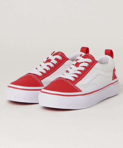 low top vans red and white