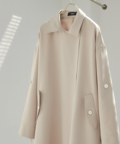 EMMA(EMMA CLOTHES)(エマ)の「【EMMA】ダブルクロス2WAYトレンチコート/ステンカラーコート(トレンチコート・レディース・ベージュ/ブルー/グリーン・FREE)」の10枚目の写真