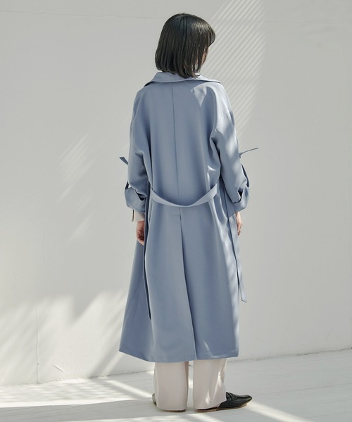 EMMA(EMMA CLOTHES)(エマ)の「【EMMA】ダブルクロス2WAYトレンチコート/ステンカラーコート(トレンチコート・レディース・ベージュ/ブルー/グリーン・FREE)」の13枚目の写真