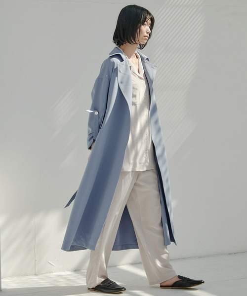 EMMA(EMMA CLOTHES)(エマ)の「【EMMA】ダブルクロス2WAYトレンチコート/ステンカラーコート(トレンチコート・レディース・ベージュ/ブルー/グリーン・FREE)」の12枚目の写真