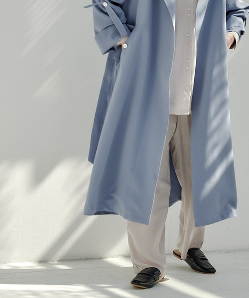 EMMA(EMMA CLOTHES)(エマ)の「【EMMA】ダブルクロス2WAYトレンチコート/ステンカラーコート(トレンチコート・レディース・ベージュ/ブルー/グリーン・FREE)」の7枚目の写真