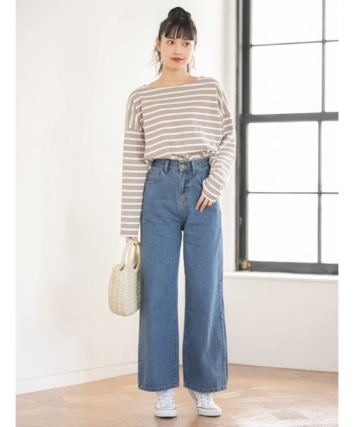 fifth（フィフス）の「バックゴムデニムワイドパンツ（デニムパンツ・レディース・ブルー/サックスブルー・MEDIUM）」の2枚目の写真