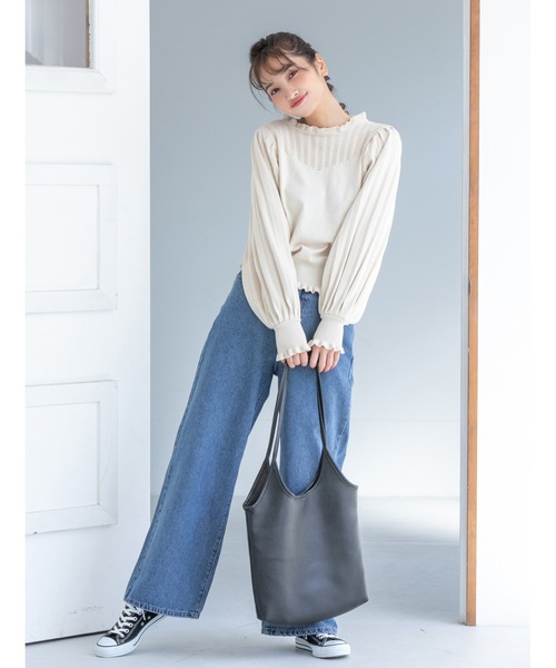 fifth（フィフス）の「バックゴムデニムワイドパンツ（デニムパンツ・レディース・ブルー/サックスブルー・MEDIUM）」の3枚目の写真