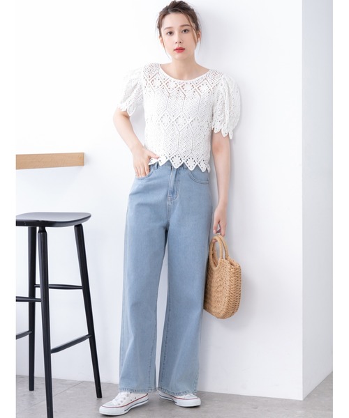 fifth（フィフス）の「バックゴムデニムワイドパンツ（デニムパンツ・レディース・ブルー/サックスブルー・MEDIUM）」の7枚目の写真