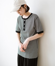 Healthknit | 軽くて楽な着心地のベーシックワッフルヘンリーネックTシャツ by Healthknit(Tシャツ/カットソー)
