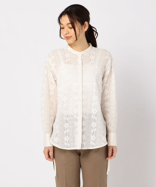 fredy repit（フレディレピ）の「レースバンドカラーシャツ（シャツ/ブラウス・レディース・オフホワイト/ブラック・38）」の22枚目の写真