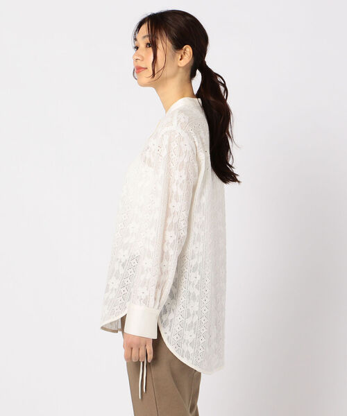 fredy repit（フレディレピ）の「レースバンドカラーシャツ（シャツ/ブラウス・レディース・オフホワイト/ブラック・38）」の6枚目の写真