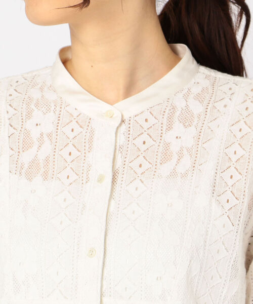 fredy repit（フレディレピ）の「レースバンドカラーシャツ（シャツ/ブラウス・レディース・オフホワイト/ブラック・38）」の3枚目の写真