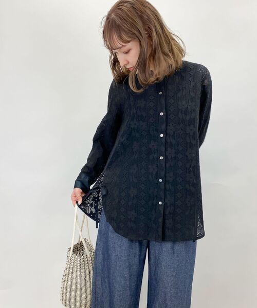 fredy repit（フレディレピ）の「レースバンドカラーシャツ（シャツ/ブラウス・レディース・オフホワイト/ブラック・38）」の17枚目の写真