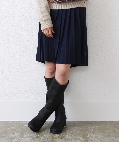coen（コーエン）の「ウォッシャブルウール混ニットプリーツスカート§（スカート・レディース・ベージュ/ダークグリーン/ネイビー・フリー）」の3枚目の写真