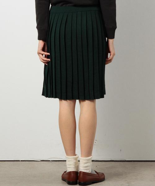 coen（コーエン）の「ウォッシャブルウール混ニットプリーツスカート§（スカート・レディース・ベージュ/ダークグリーン/ネイビー・フリー）」の4枚目の写真