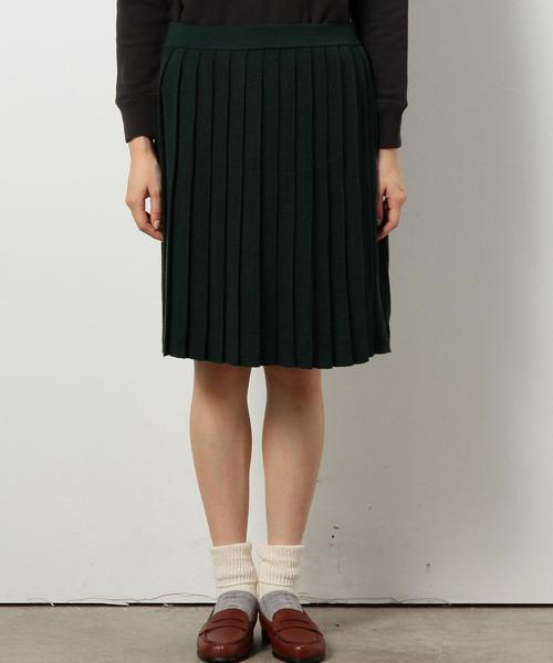 coen（コーエン）の「ウォッシャブルウール混ニットプリーツスカート§（スカート・レディース・ベージュ/ダークグリーン/ネイビー・フリー）」の5枚目の写真