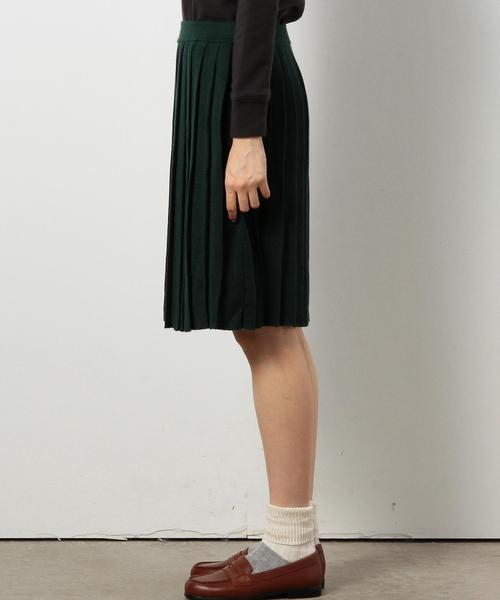 coen（コーエン）の「ウォッシャブルウール混ニットプリーツスカート§（スカート・レディース・ベージュ/ダークグリーン/ネイビー・フリー）」の6枚目の写真