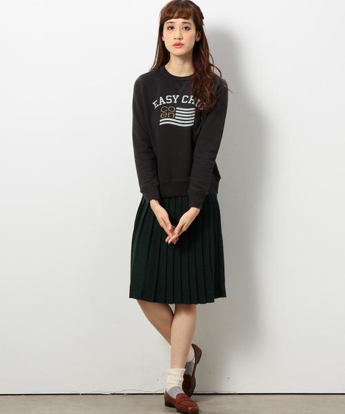 coen（コーエン）の「ウォッシャブルウール混ニットプリーツスカート§（スカート・レディース・ベージュ/ダークグリーン/ネイビー・フリー）」の7枚目の写真