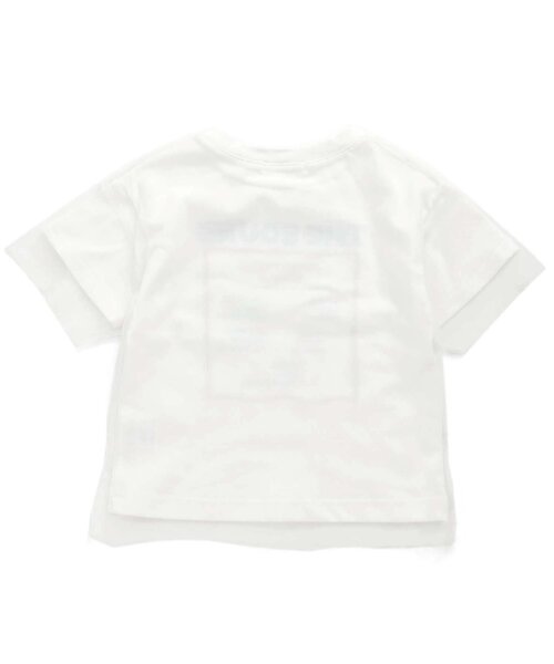 Otonato(オトナト)の「チュールドッキングTシャツ 【親子でおそろいリンクコーデ】(Tシャツ/カットソー・キッズ・オフホワイト/ブラック・140/90/130/110/120/100)」の4枚目の写真