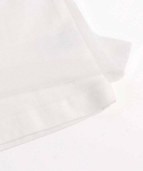 Otonato(オトナト)の「チュールドッキングTシャツ 【親子でおそろいリンクコーデ】(Tシャツ/カットソー・キッズ・オフホワイト/ブラック・140/90/130/110/120/100)」の6枚目の写真