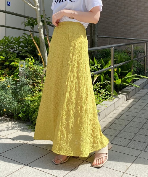 CAPRICIEUX LE'MAGE（カプリシューレマージュ）の「〈新色追加/イエロー〉カットレース6枚ハギスカート（スカート・レディース・アイボリー/ブラック/イエロー・FREE）」の3枚目の写真