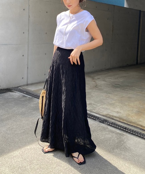 CAPRICIEUX LE'MAGE（カプリシューレマージュ）の「〈新色追加/イエロー〉カットレース6枚ハギスカート（スカート・レディース・アイボリー/ブラック/イエロー・FREE）」の19枚目の写真