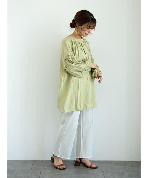 Sugar spoon（シュガースプーン）の「・SUGAR SPOON 2wayギャザーチュニック＊（シャツ/ブラウス・レディース・ピンクベージュ/オフホワイト/ブラック/グリーン系その他3・FREE）」の19枚目の写真